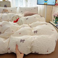 4Pcs PreCloud Linen | Set Đũi Xu Kem Style trẻ trung hiện đại | ID 4PCSPRECLOUD24