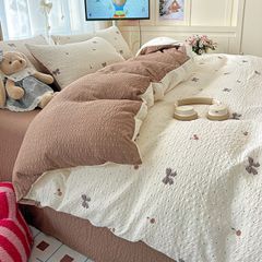 4Pcs PreCloud Linen | Set Đũi Xu Kem Style trẻ trung hiện đại | ID 4PCSPRECLOUD24