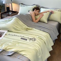 4Pcs Satin Babric | Charming With Love Standard Bedsets Summer Blanket | ID 4PCSSFARBRICCHARWLOVE05