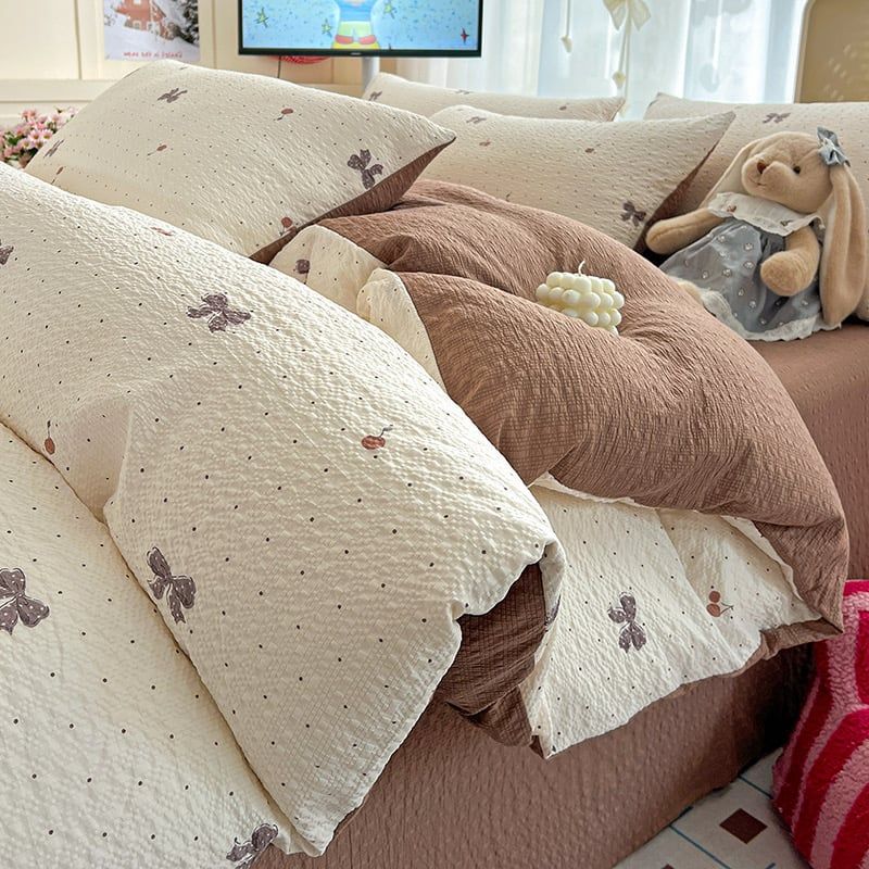 4Pcs PreCloud Linen | Set Đũi Xu Kem Style trẻ trung hiện đại | ID 4PCSPRECLOUD24
