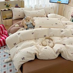 4Pcs PreCloud Linen | Set Đũi Xu Kem Style trẻ trung hiện đại | ID 4PCSPRECLOUD24