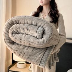European Union Fur Wool Blanket | 3D Embossed Checkered Plus Design | 230*200cm (1.6kg) | New 6 Color