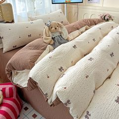 4Pcs PreCloud Linen | Set Đũi Xu Kem Style trẻ trung hiện đại | ID 4PCSPRECLOUD24