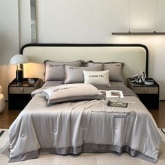 4Pcs Satin Babric | Charming With Love Standard Bedsets Summer Blanket | ID 4PCSSFARBRICCHARWLOVE04