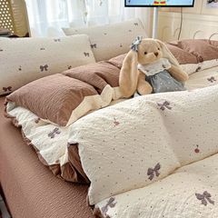 4Pcs PreCloud Linen | Set Đũi Xu Kem Style trẻ trung hiện đại | ID 4PCSPRECLOUD24