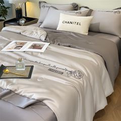 4Pcs Satin Babric | Charming With Love Standard Bedsets Summer Blanket | ID 4PCSSFARBRICCHARWLOVE04