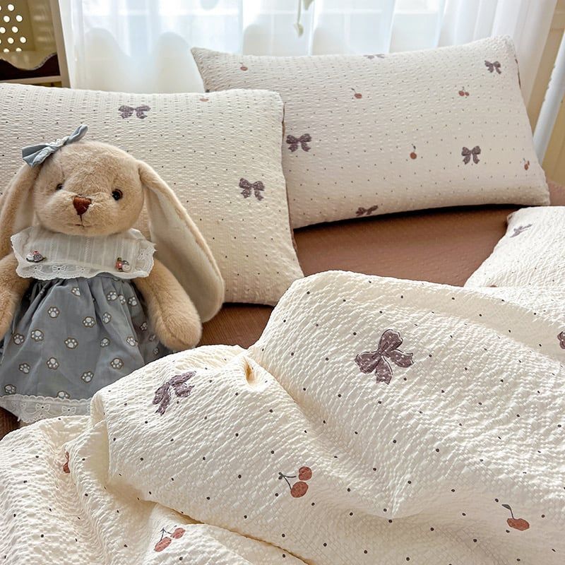 4Pcs PreCloud Linen | Set Đũi Xu Kem Style trẻ trung hiện đại | ID 4PCSPRECLOUD24