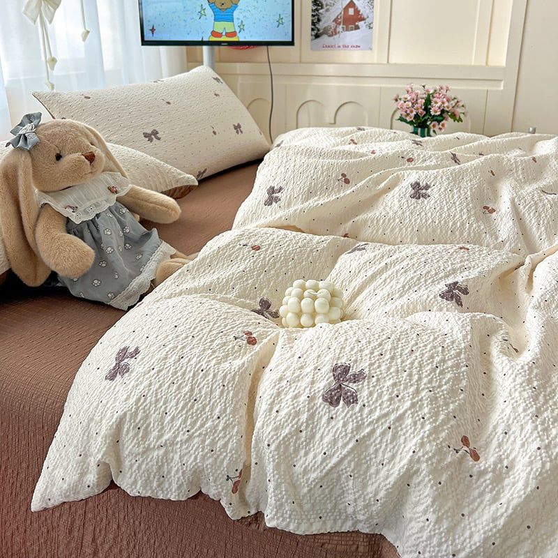 4Pcs PreCloud Linen | Set Đũi Xu Kem Style trẻ trung hiện đại | ID 4PCSPRECLOUD24