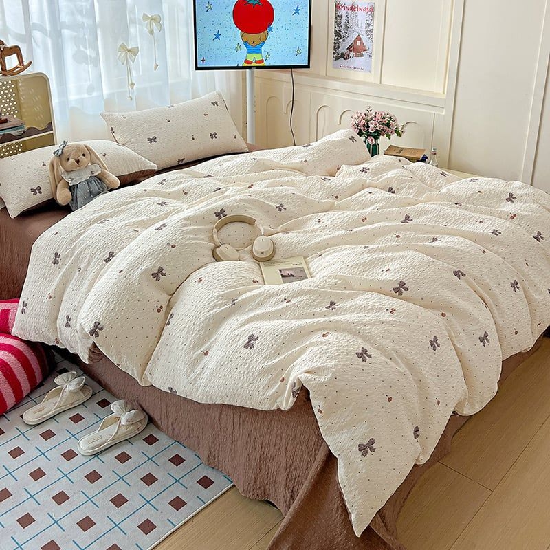 4Pcs PreCloud Linen | Set Đũi Xu Kem Style trẻ trung hiện đại | ID 4PCSPRECLOUD24