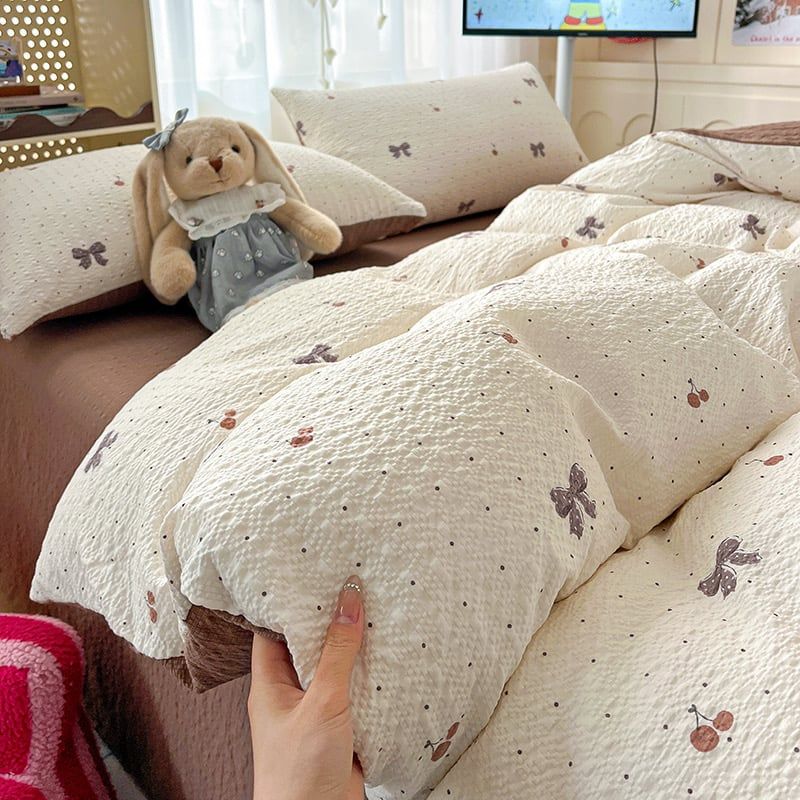 4Pcs PreCloud Linen | Set Đũi Xu Kem Style trẻ trung hiện đại | ID 4PCSPRECLOUD24