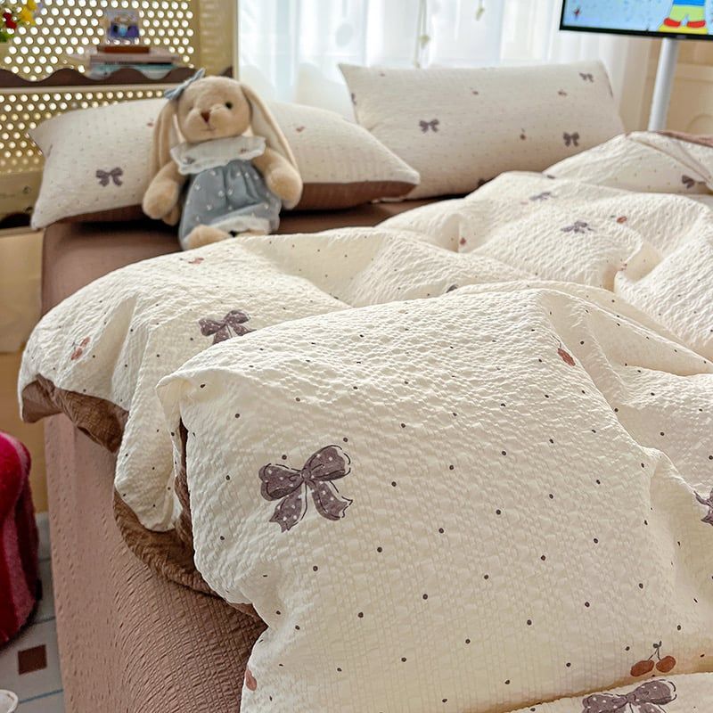 4Pcs PreCloud Linen | Set Đũi Xu Kem Style trẻ trung hiện đại | ID 4PCSPRECLOUD24