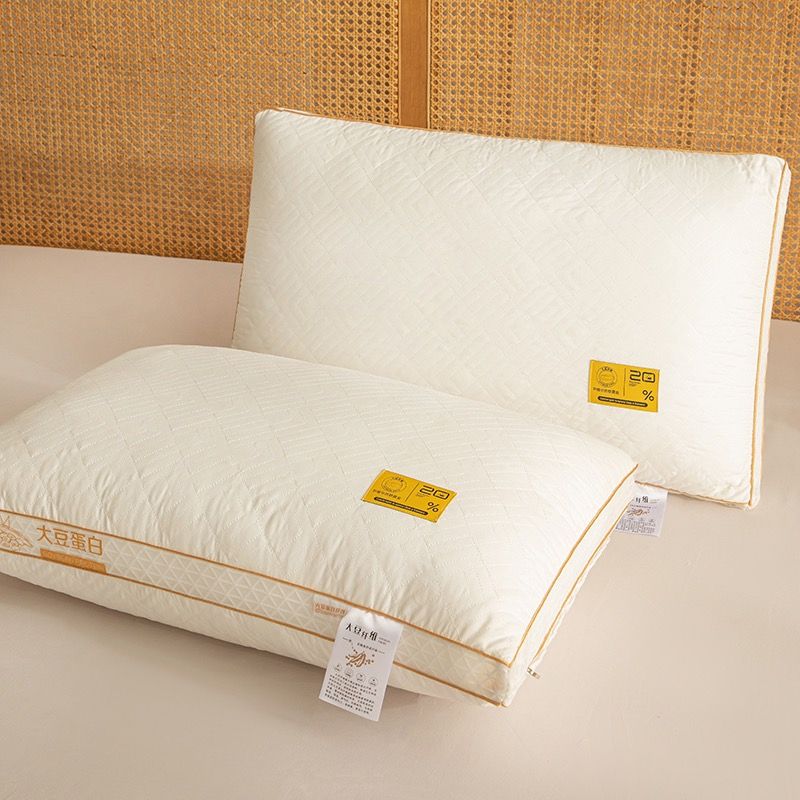 RUỘT GỐI BÔNG ĐẬU SOYBEAN FIBERS CAO CẤP MẶT CHẦN COTTON NATURAL SIZE 48*74CM