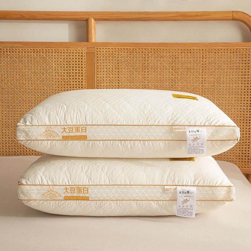 RUỘT GỐI BÔNG ĐẬU SOYBEAN FIBERS CAO CẤP MẶT CHẦN COTTON NATURAL SIZE 48*74CM
