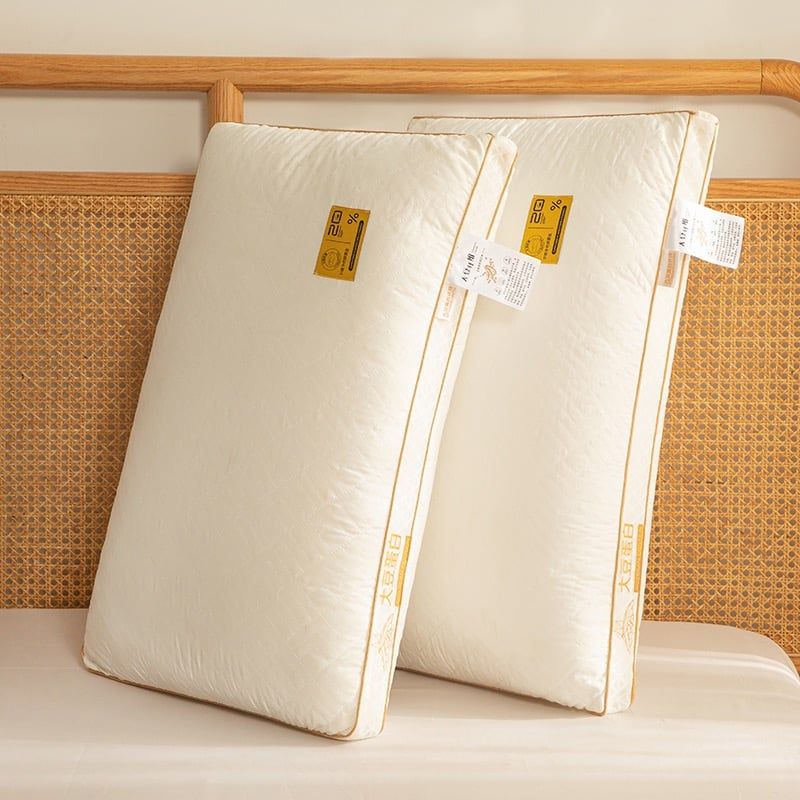 RUỘT GỐI BÔNG ĐẬU SOYBEAN FIBERS CAO CẤP MẶT CHẦN COTTON NATURAL SIZE 48*74CM