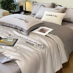 4Pcs Satin Babric | Charming With Love Standard Bedsets Summer Blanket | ID 4PCSSFARBRICCHARWLOVE04