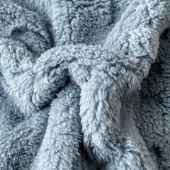 European Union Fur Wool Blanket | 3D Embossed Checkered Plus Design | 230*200cm (1.6kg) | Blue Sea