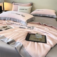 4Pcs Satin Babric | Charming With Love Standard Bedsets Summer Blanket | ID 4PCSSFARBRICCHARWLOVE03