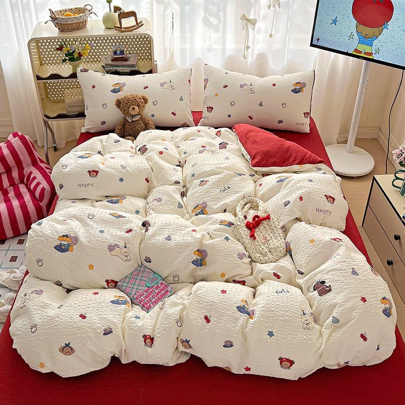 4Pcs PreCloud Linen | Set Đũi Xu Kem Style trẻ trung hiện đại | ID 4PCSPRECLOUD25