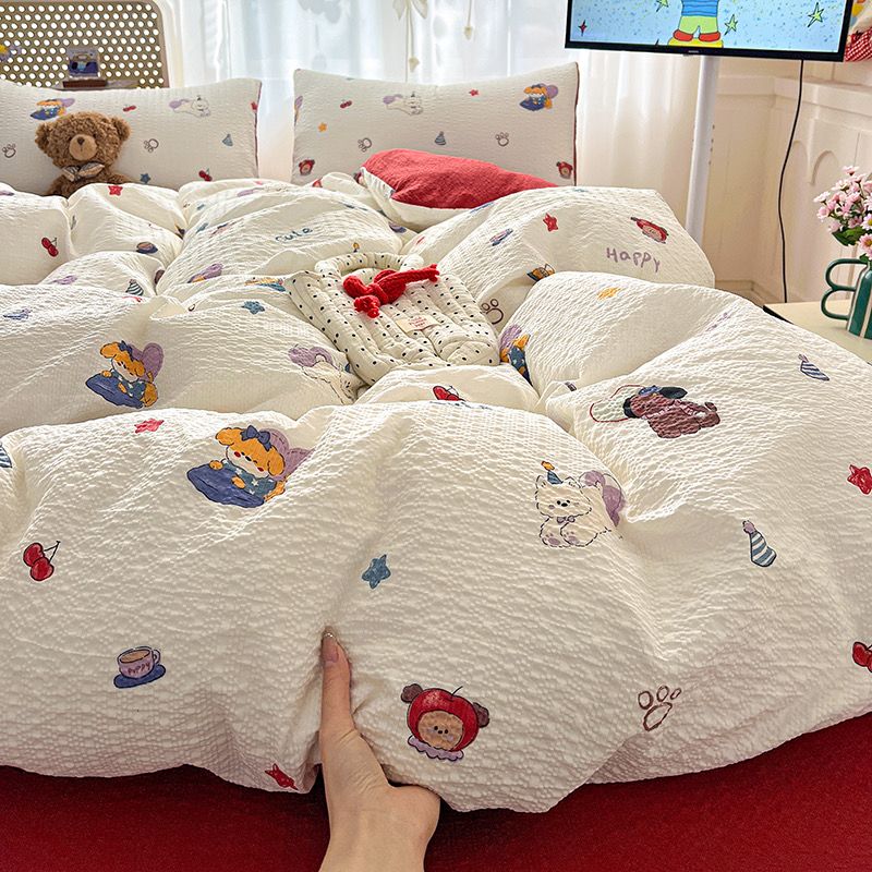 4Pcs PreCloud Linen | Set Đũi Xu Kem Style trẻ trung hiện đại | ID 4PCSPRECLOUD25