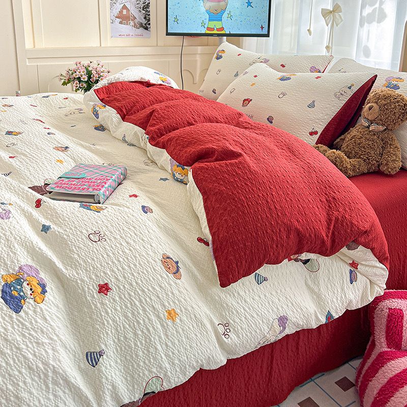 4Pcs PreCloud Linen | Set Đũi Xu Kem Style trẻ trung hiện đại | ID 4PCSPRECLOUD25