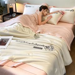 4Pcs Satin Babric | Charming With Love Standard Bedsets Summer Blanket | ID 4PCSSFARBRICCHARWLOVE02