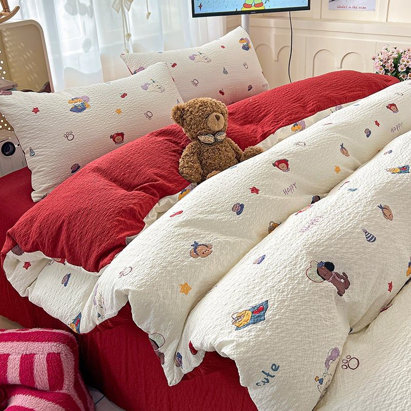 4Pcs PreCloud Linen | Set Đũi Xu Kem Style trẻ trung hiện đại | ID 4PCSPRECLOUD25