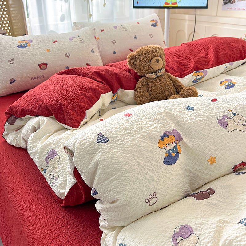 4Pcs PreCloud Linen | Set Đũi Xu Kem Style trẻ trung hiện đại | ID 4PCSPRECLOUD25