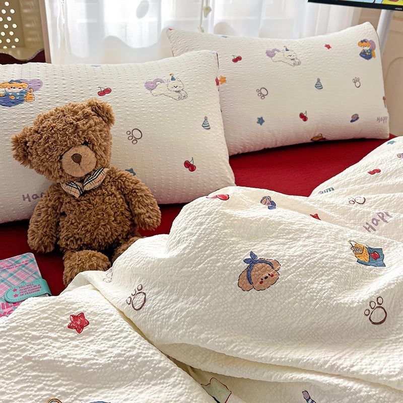 4Pcs PreCloud Linen | Set Đũi Xu Kem Style trẻ trung hiện đại | ID 4PCSPRECLOUD25