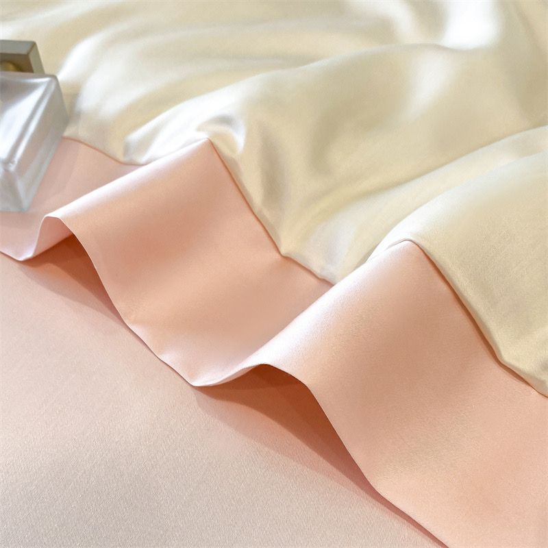 4Pcs Satin Babric | Charming With Love Standard Bedsets Summer Blanket | ID 4PCSSFARBRICCHARWLOVE02