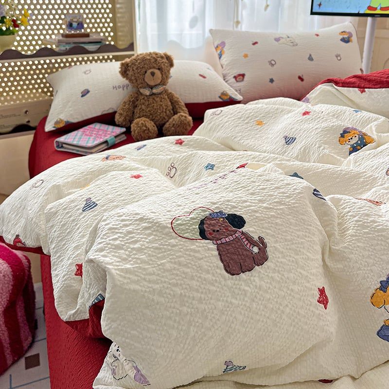 4Pcs PreCloud Linen | Set Đũi Xu Kem Style trẻ trung hiện đại | ID 4PCSPRECLOUD25