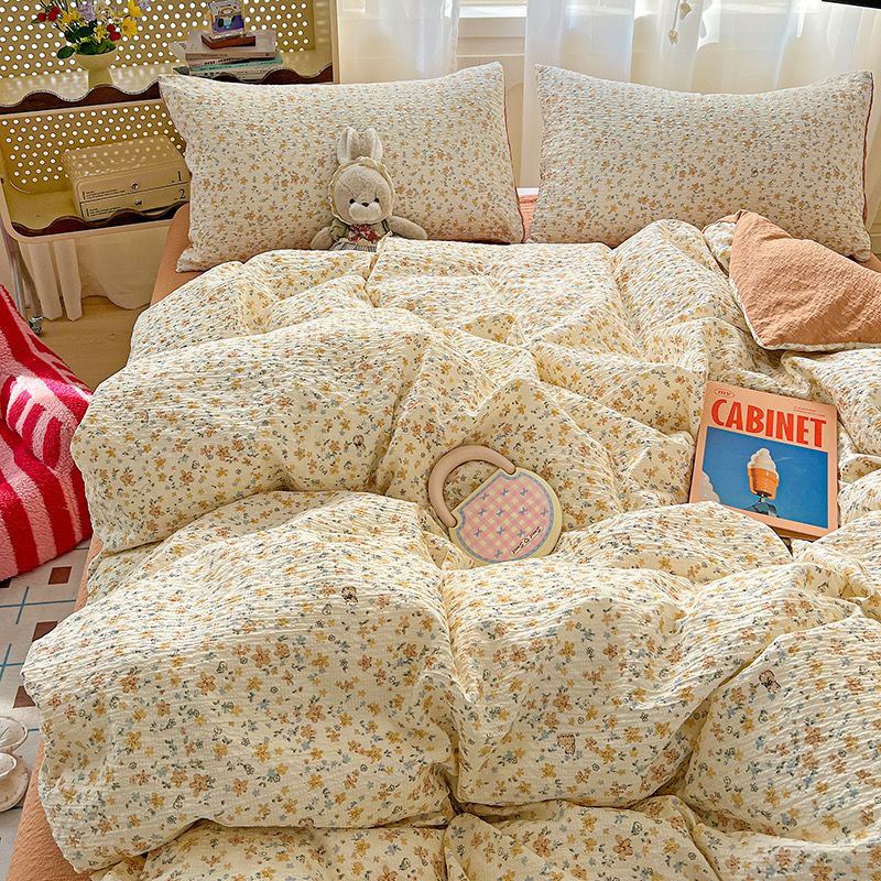 4Pcs PreCloud Linen | Set Đũi Xu Kem Style trẻ trung hiện đại | ID 4PCSPRECLOUD26