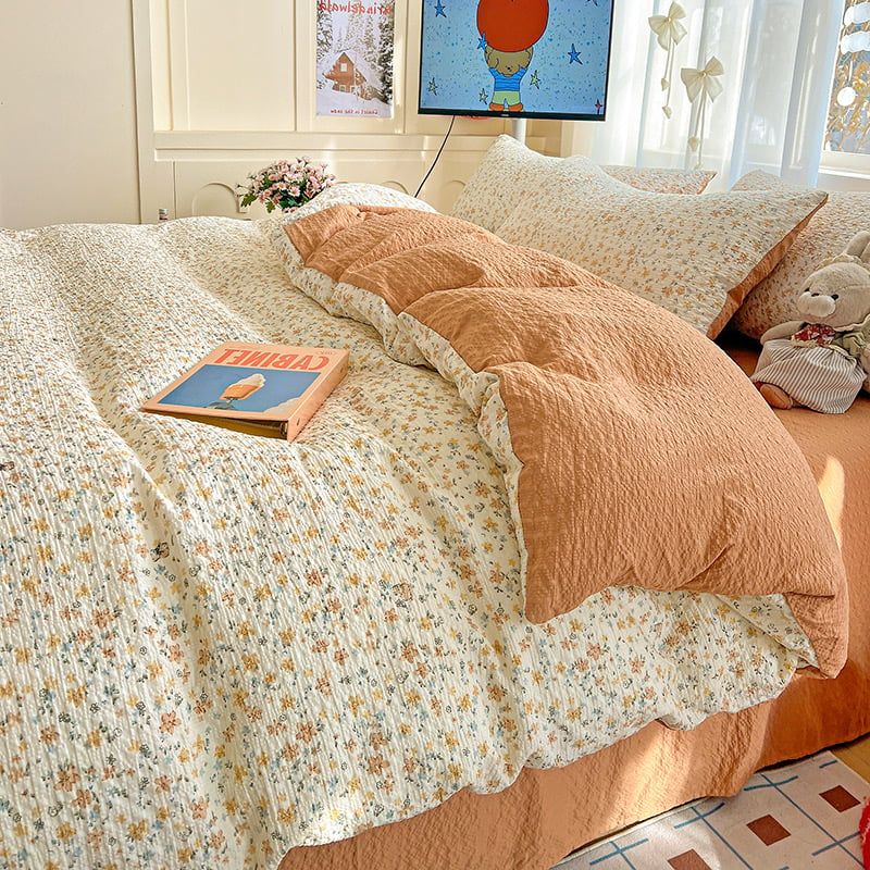 4Pcs PreCloud Linen | Set Đũi Xu Kem Style trẻ trung hiện đại | ID 4PCSPRECLOUD26