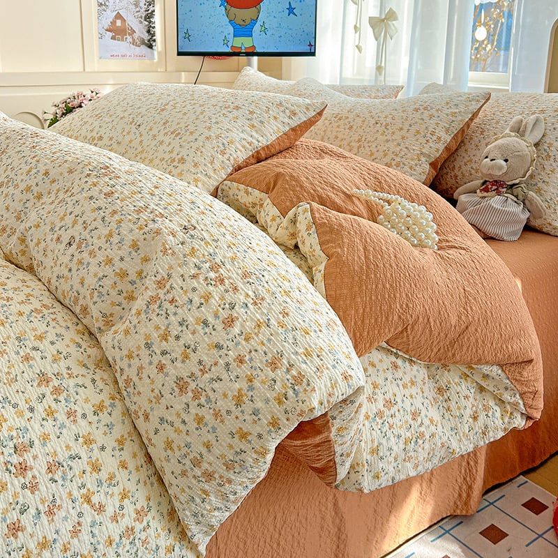 4Pcs PreCloud Linen | Set Đũi Xu Kem Style trẻ trung hiện đại | ID 4PCSPRECLOUD26
