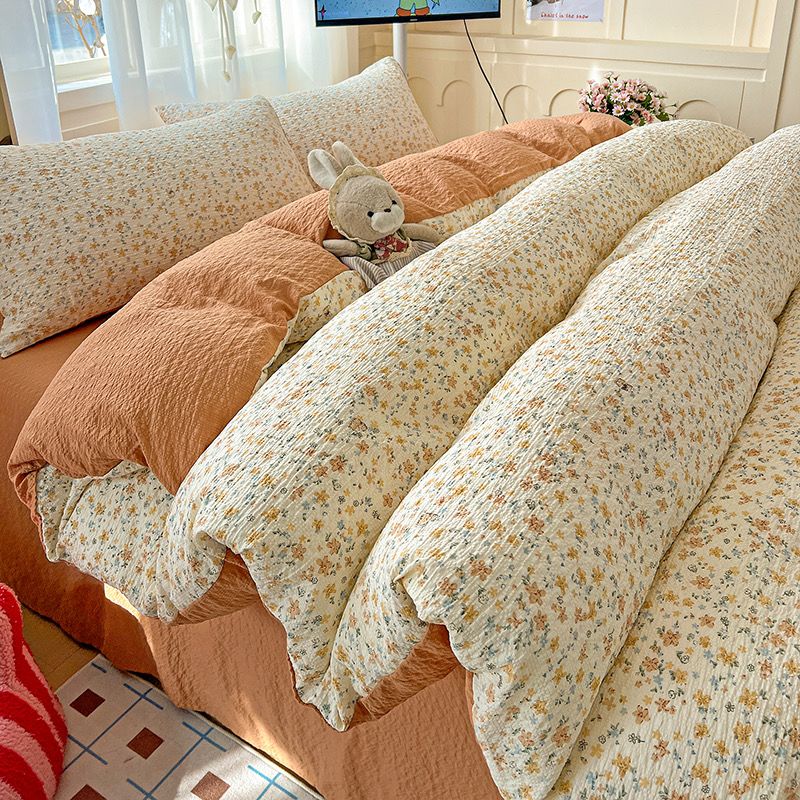 4Pcs PreCloud Linen | Set Đũi Xu Kem Style trẻ trung hiện đại | ID 4PCSPRECLOUD26