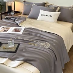 4Pcs Satin Babric | Charming With Love Standard Bedsets Summer Blanket | ID 4PCSSFARBRICCHARWLOVE01