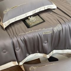 4Pcs Satin Babric | Charming With Love Standard Bedsets Summer Blanket | ID 4PCSSFARBRICCHARWLOVE01
