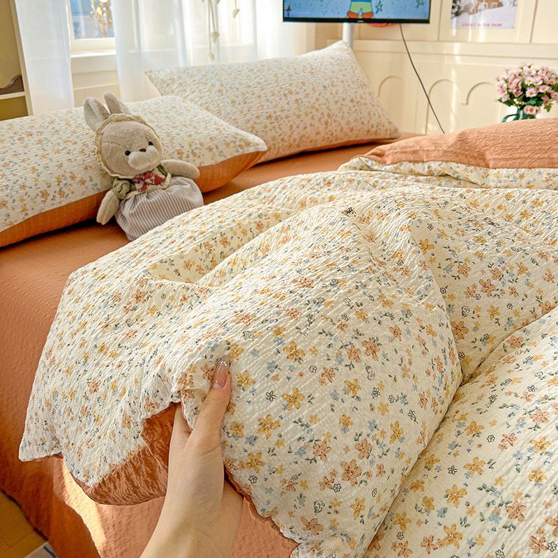 4Pcs PreCloud Linen | Set Đũi Xu Kem Style trẻ trung hiện đại | ID 4PCSPRECLOUD26