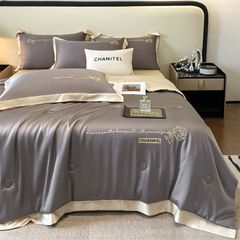 4Pcs Satin Babric | Charming With Love Standard Bedsets Summer Blanket | ID 4PCSSFARBRICCHARWLOVE01