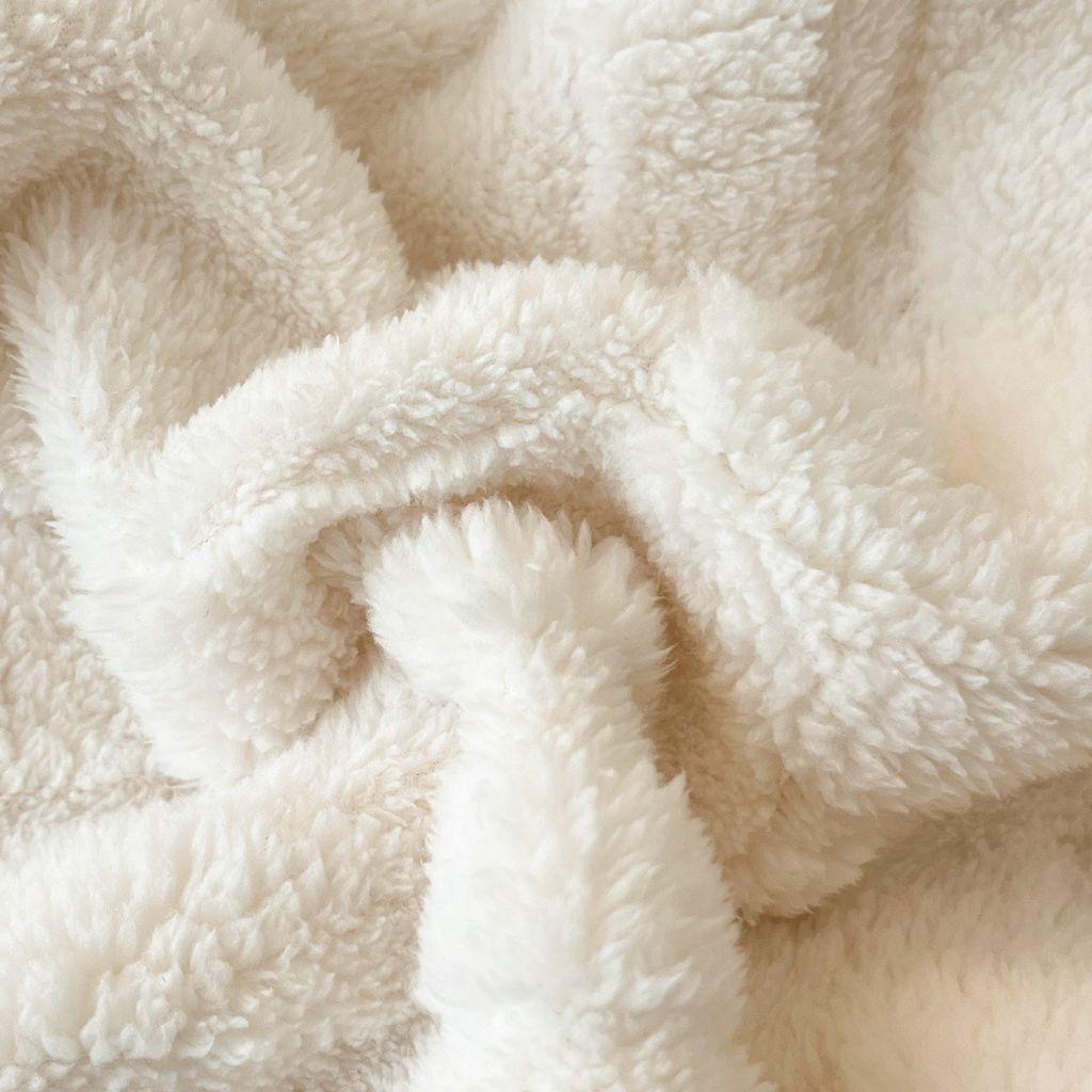 European Union Fur Wool Blanket | 3D Embossed Checkered Plus Design | 230*200cm (1.6kg) | White