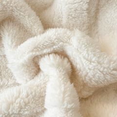 European Union Fur Wool Blanket | 3D Embossed Checkered Plus Design | 230*200cm (1.6kg) | White