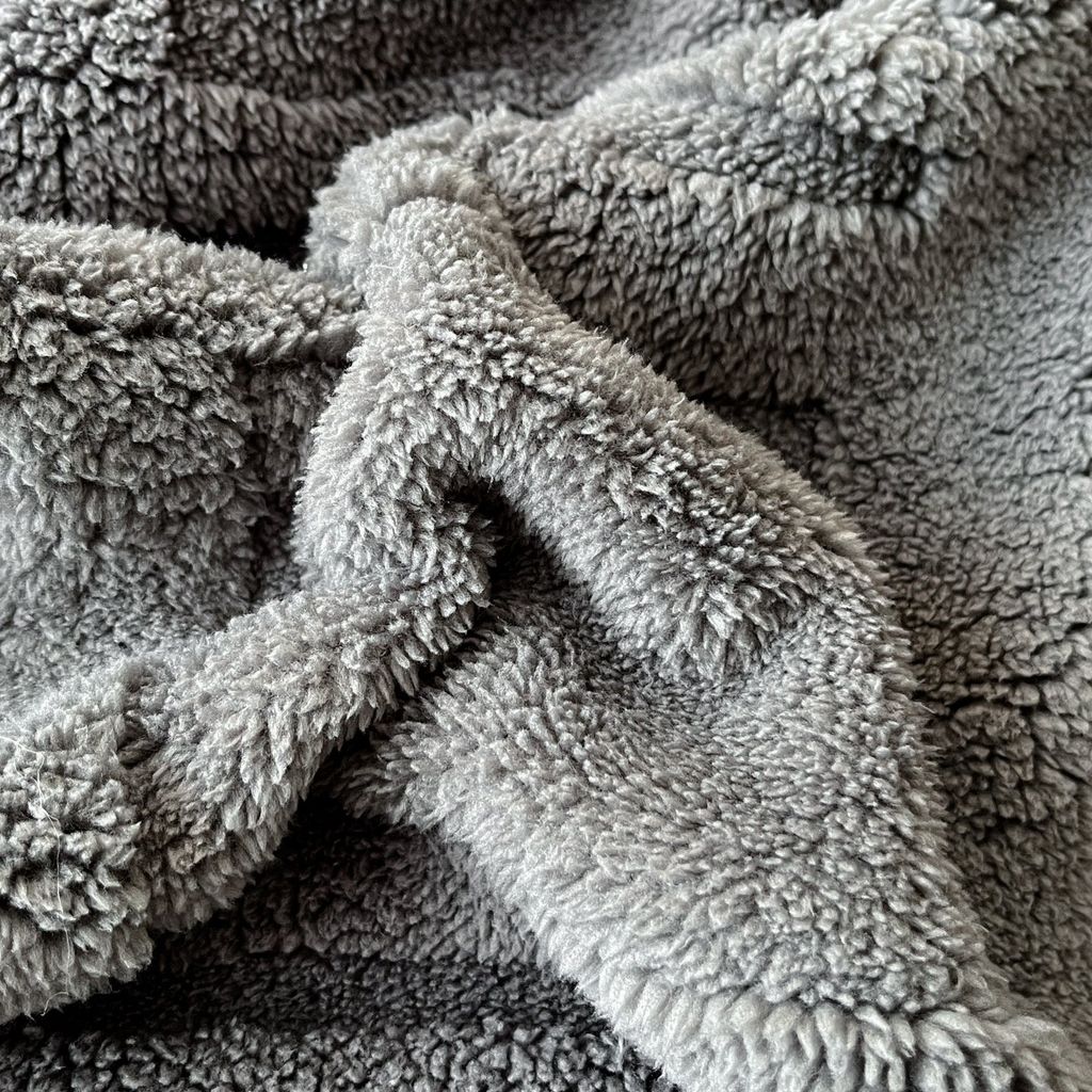 European Union Fur Wool Blanket | 3D Embossed Checkered Plus Design | 230*200cm (1.6kg) | Dark Gray
