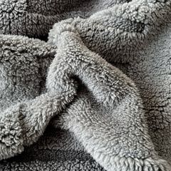European Union Fur Wool Blanket | 3D Embossed Checkered Plus Design | 230*200cm (1.6kg) | Dark Gray