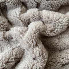 European Union Fur Wool Blanket | 3D Embossed Checkered Plus Design | 230*200cm (1.6kg) | Gray Light