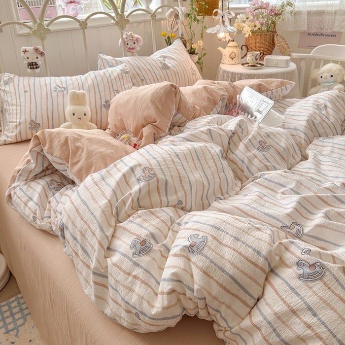 Bộ vỏ chăn ga gối Đũi Mây Phong cách trẻ trung hiện đại Linen Cloud Korea Style 39 Color