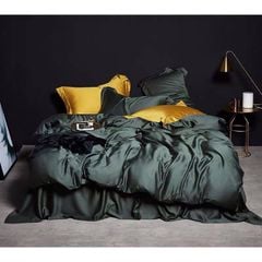 Bộ chăn ga gối Lụa Tencel Basic 5 món-Xanh Đậm