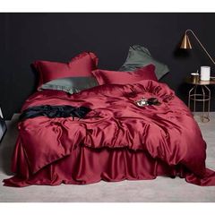 Bộ chăn ga gối Lụa Tencel Basic 5 món-Đỏ
