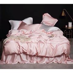 Bộ chăn ga gối Lụa Tencel Basic 5 món-Hồng