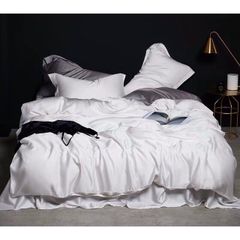 Bộ chăn ga gối Lụa Tencel Basic 5 món-Trắng