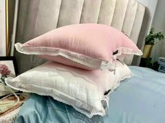 RUỘT GỐI LỤA PRINCESS VIỀN REN MIX BÈO 2 PHIÊN BẢN HỒNG VÀ TRẮNG