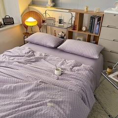 4pcs Cotton Đũi Tici Minismatlim Mầu Tím khói chăn chần hè